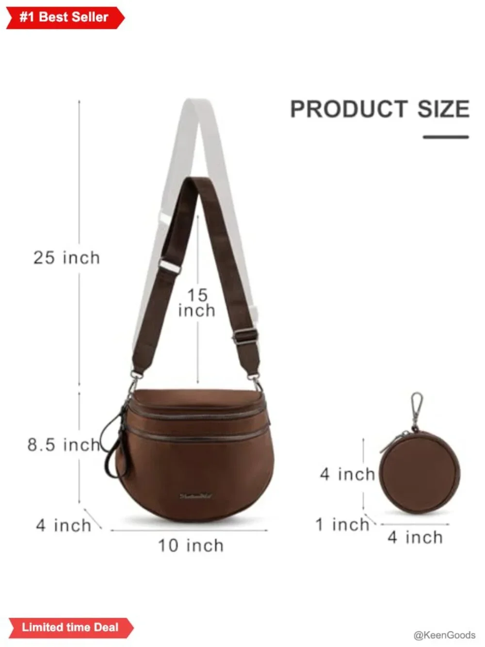 Montana West Nylon Crossbody Bum Bag with Coin Purse Large
